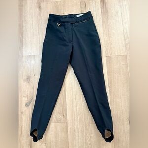 Women’s FERA Skiwear Black Wool Blend Stirrup Ski Pants - Size 10 Short